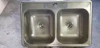 Stainless Steel Double Sink 32" x 21"