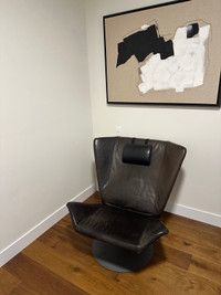 Wingback leather chair