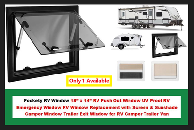Fockety RV Window 18”x14” Push Out UV Proof  Screen Shade, View more