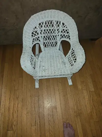 White Children's Faux Wicker Chair, View more