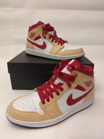 Air Jordan 1 Mid 'Light Curry Cardinal Red', View more