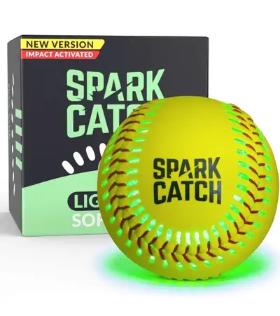 Spark Catch 12" Light-Up Glow Softball – Neon Green | Fastpitch , View more