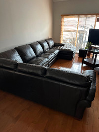 Large 4 piece leather Sectional