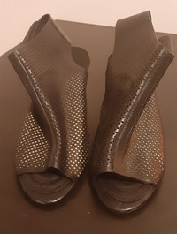 Black peep toe heels