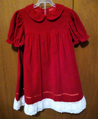 Girl's Red Velvet Dress 