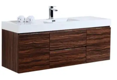The Bliss is one of the most elegant modern Bathroom Vanities around. This 60 Inch model comes with...