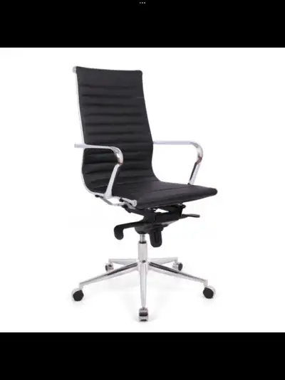 High Back Ribbed Office Chair w/Fixed Arms, View more