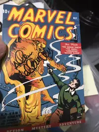 Allen Bellman Signed Marvel Comics postcard Human Torch