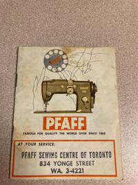 Pfaff sewing machine old brochure 