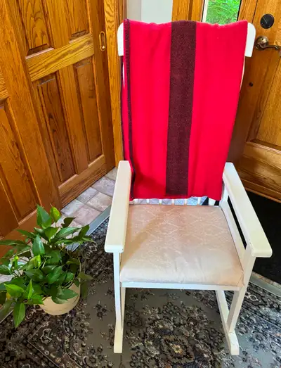 White Wooden Rocking Chair, View more