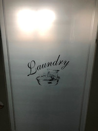 Laundry frosted glass  panel door.
