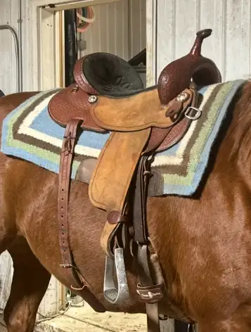 Barrel racing saddle 15” Double J wide, View more