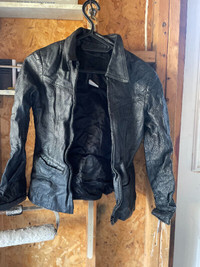 Womens black leather jacket Small