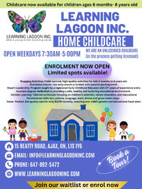 New Childcare in Ajax: Learning Lagoon Inc. Home Childcare
