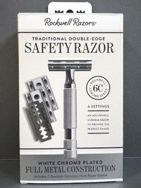 Rockwell 6C Safety Razor with matching Chrome Plated Stand