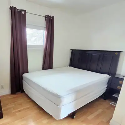 Double bed, side table and mattress , View more
