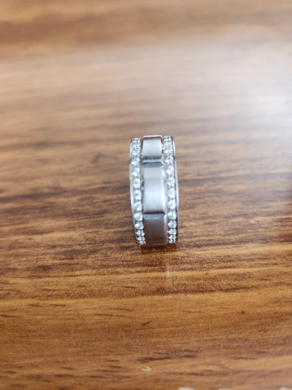 MENS STERLING SILVER TITANIUM RING in Jewellery & Watches in Medicine Hat