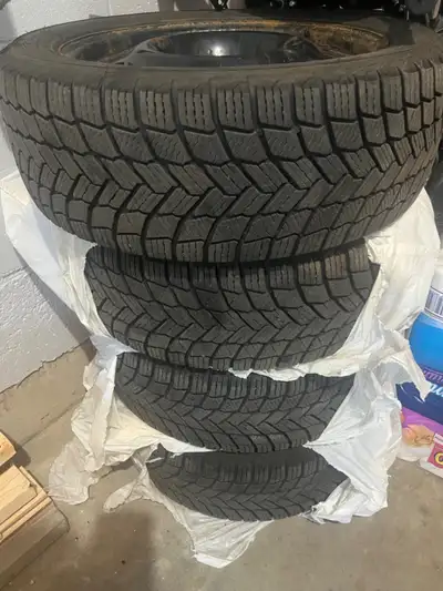Set of 4 snow tires on steel rims for sale. Had them on civic which I sold. Used 1 winter only (2024...
