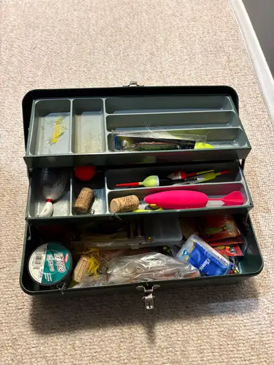Vintage Fishing box and Many accessories , View more