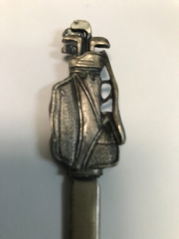 GOLF BAG LETTER OPENER PROBABLY PEWTER in Arts & Collectibles in Winnipeg - Image 2