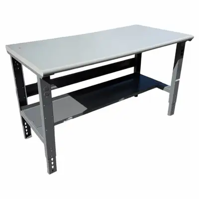 Uline Work Station Industrial Metal Frame &  Wood Top, View more