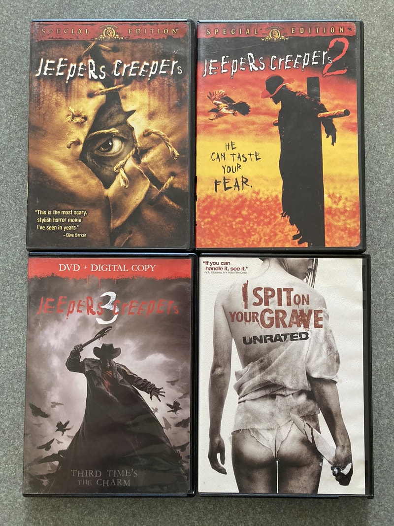 Horror Halloween DVD Jeepers Creepers 1 2 3 I Spit on Your Grave CDs, DVDs & Bluray Calgary