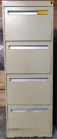 Minimalistic Off-White 4 Drawer Metal Filing Cabinet