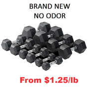 Non Toxic/no odor-Starting at $1.25/lb New Rubber Hex Dumbbells
