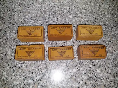 Here are six vintage Viceroy Art Erasers, I believe from the 1960's. They're nice to keep on display...