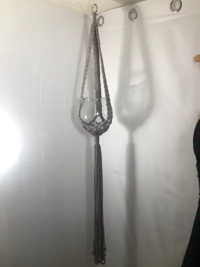 Macrame Plant Hangers. Brand New. Holds up to 10” pot. I have grey, white, orange. I can dye another...