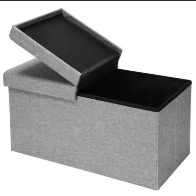 4 Brand New Grey Ottomans $45 Each Firm, View more