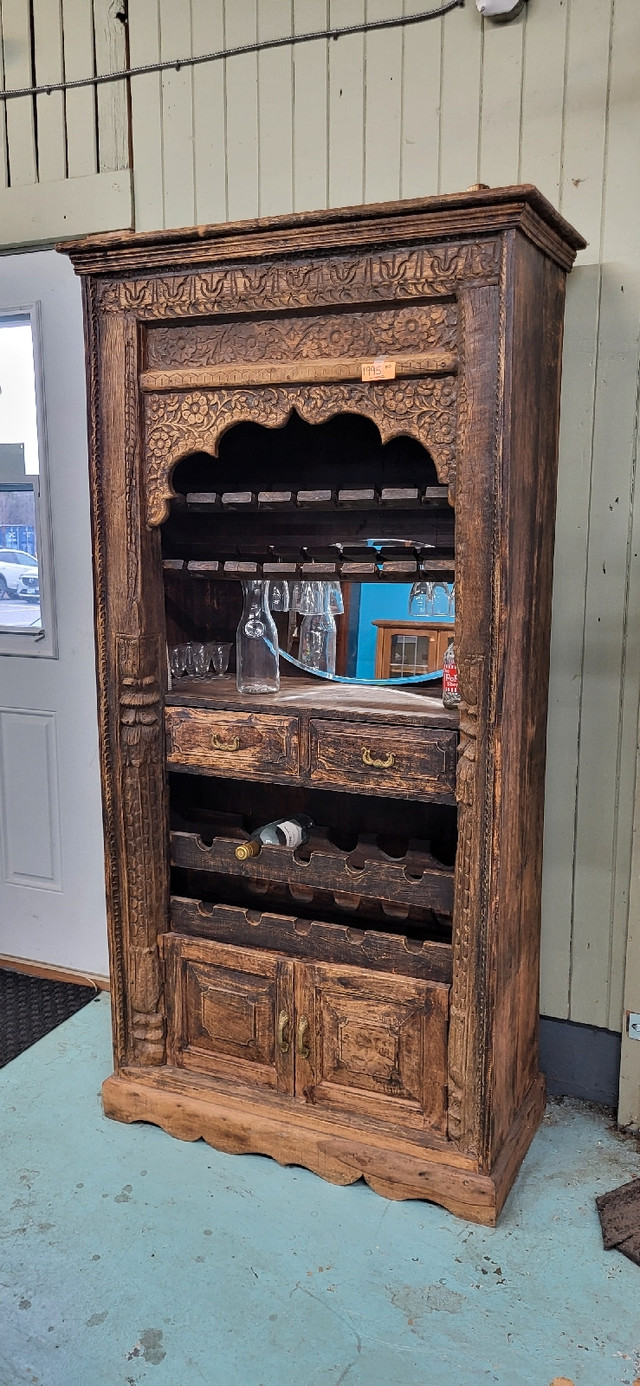 Antique Handcarved Wine Cabinet in Hutches & Display Cabinets in Trenton