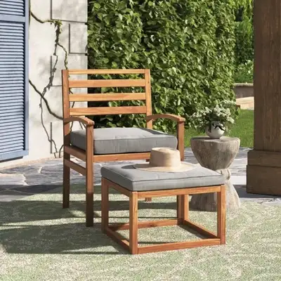 Patio Chair Kelly Clarkson Landry with Cushions and Ottoman, Bro, View more