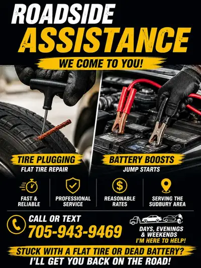 Tire plugomg and boosting battery , View more