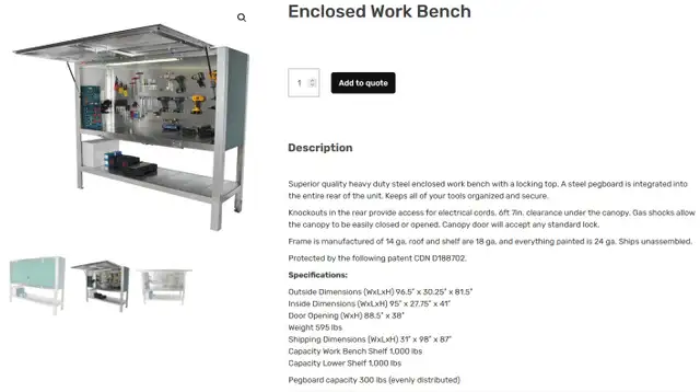 LOCKING TOOL CABINET. TOOL CHEST. LOCKABLE WORKBENCH WORKSTATION in Tool Storage & Benches in Mississauga / Peel Region - Image 9