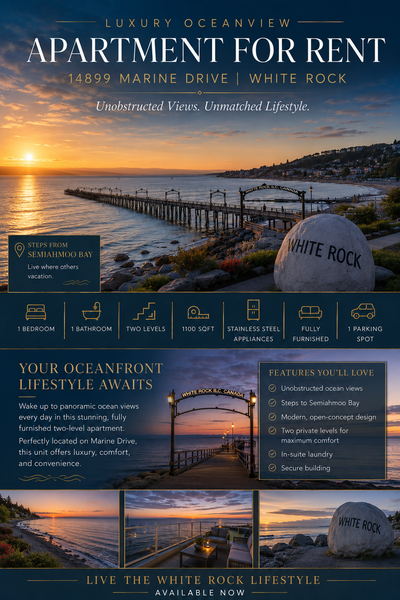 Luxury Oceanfront Living in the Heart of White Rock Wake up every day to breathtaking, unobstructed...