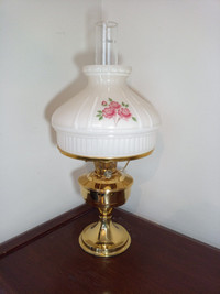 Aladdin Brass Oil Lamp with Glass Shade
