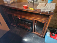 Entertainment stand with fireplace