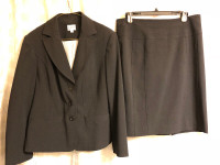 Black Cleo Petite Suit/Skirt Set - top 12P and Skirt 10P - EUC