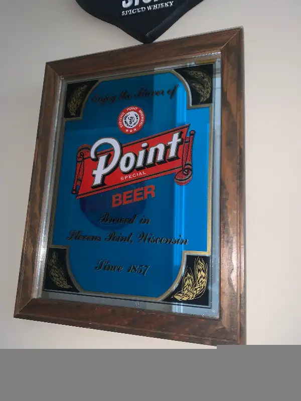 Vintage Point Special Beer bar mirror sign excellent condition in Arts & Collectibles in Calgary - Image 4