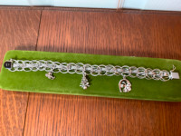 Vintage Dynasty Sterling Silver Woven Charm Bracelet