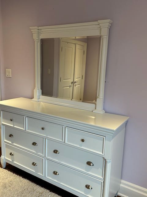 White Wooden Dresser with Mirror in Dressers & Wardrobes in City of Toronto
