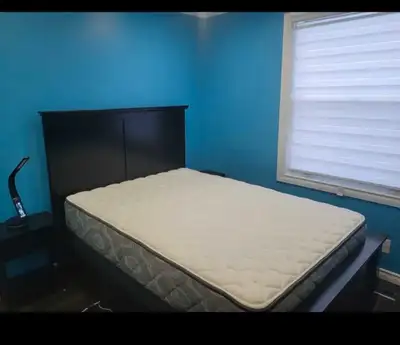 DOUBLE (Full size Bed W 2 Nightstands Black No Mattress inckuded, View more