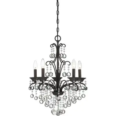 Handsome 5-Light Crystal Chandelier by Quoizel - FLAWLESS!, View more