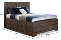 Brick Yorkdale bed with 12 drawers