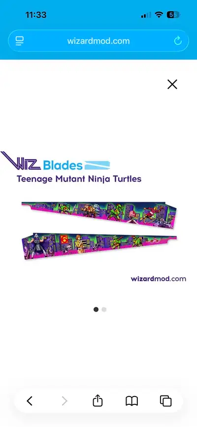 Have a new unused set of Wizmod art blades for TMNT by Stern. Still taped on cardboard roll. Asking...