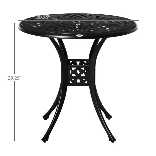 30-inch Round Patio Dining Table with Umbrella Hole Antique Cast in Patio & Garden Furniture in Markham / York Region - Image 2