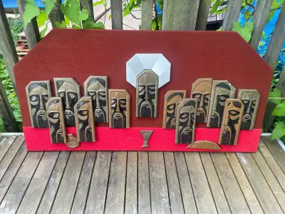 MCM Mid-Century Modern Last Supper Wall Art Abstract Relief, View more