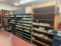 For Sale: Warehouse parts shelving and bins