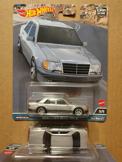 New Hot Wheels Premium Car Culture Canyon Warriors Mercedes Benz 500 E 1/64 diecast car with Real Ri...